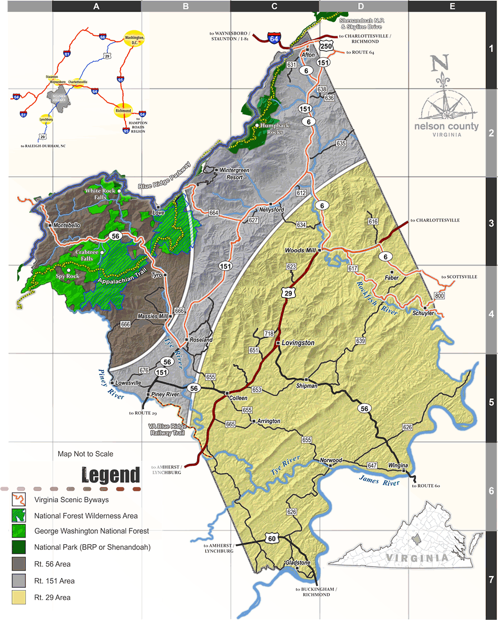 Map of Nelson County VA